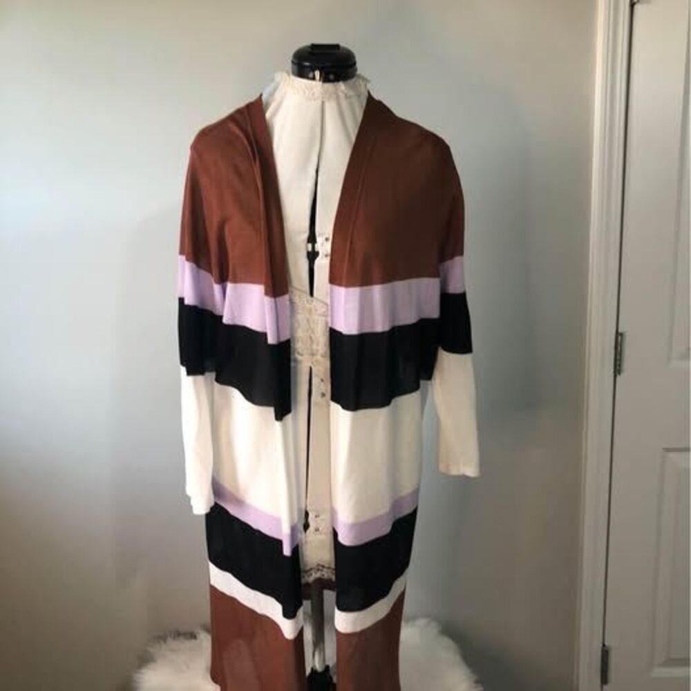 Cardigan 1X 18/20 Cato Long Sleeve Cardigan Kimono tunic 24”=B 36”=L C5875